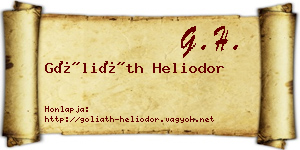 Góliáth Heliodor névjegykártya
